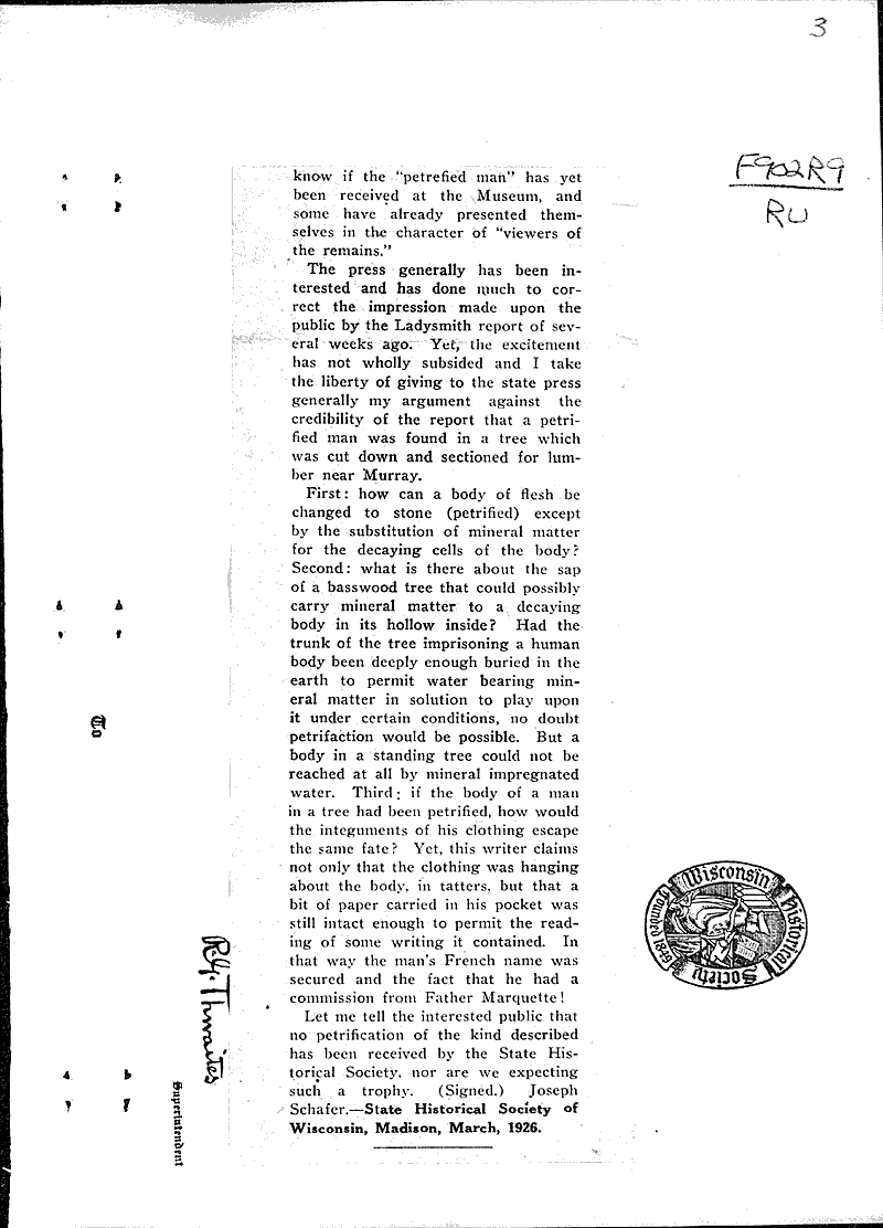  Source: Wisconsin History Bulletin Date: 1926-03-??