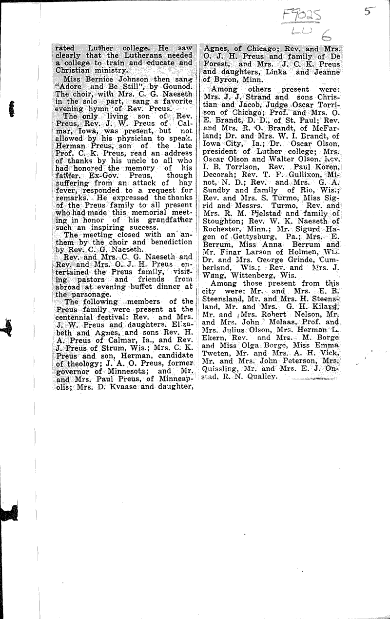  Source: Wisconsin State Journal Topics: Church History Date: 1925-08-16