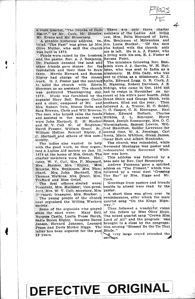  Source: Racine Times Call Topics: Church History Date: 1929-11-06