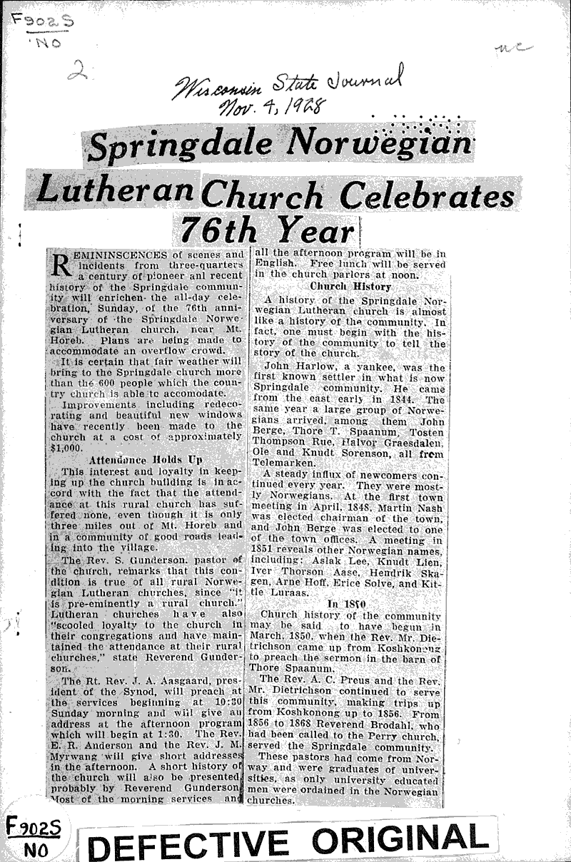  Topics: Church History Date: 1928-11-04