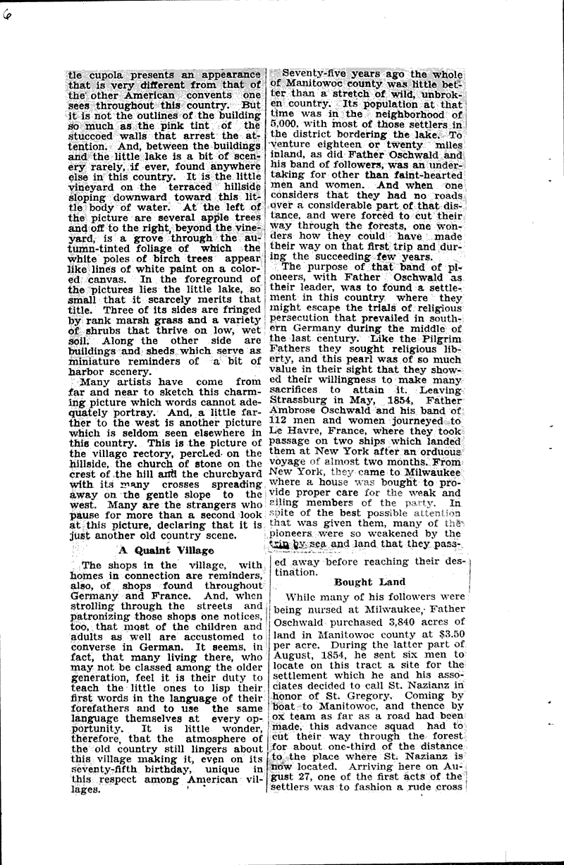  Source: Sheboygan Press Topics: Church History Date: 1929-10-10