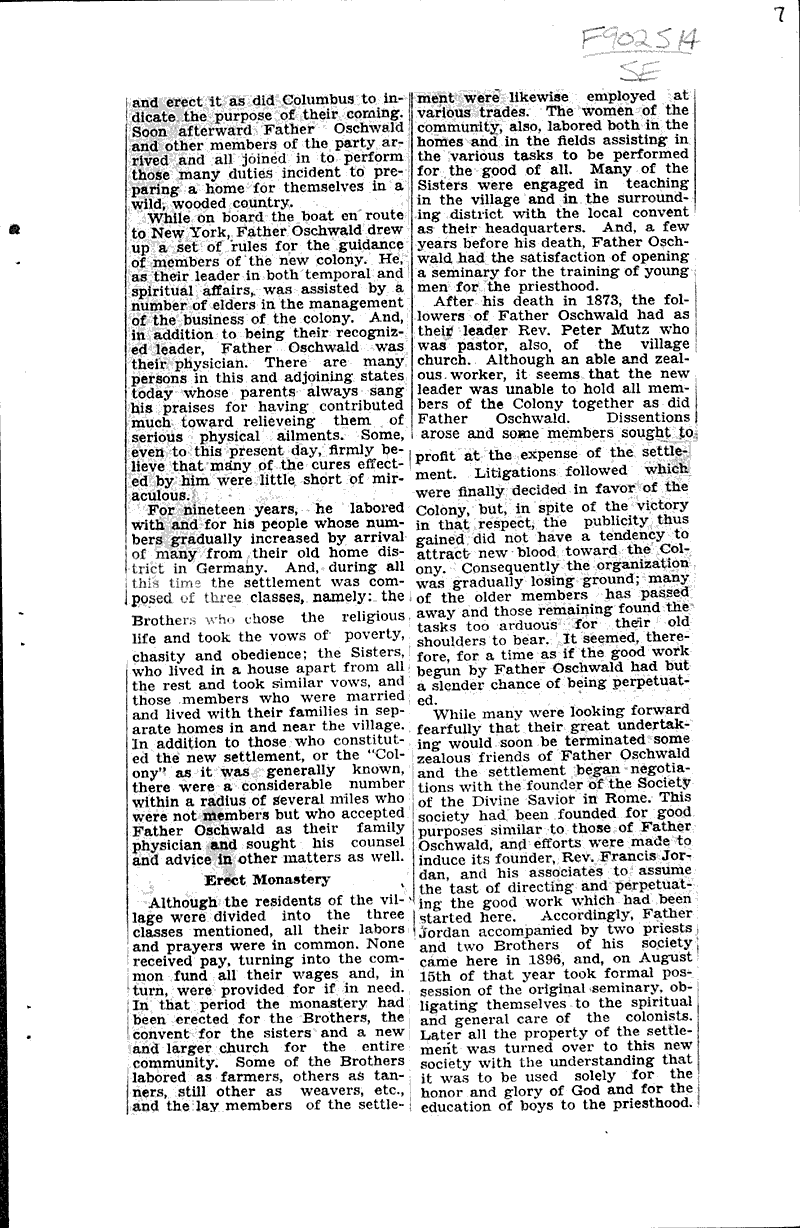  Source: Sheboygan Press Topics: Church History Date: 1929-10-10