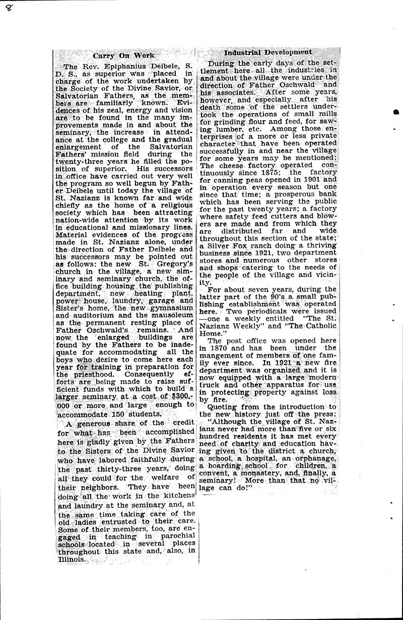  Source: Sheboygan Press Topics: Church History Date: 1929-10-10