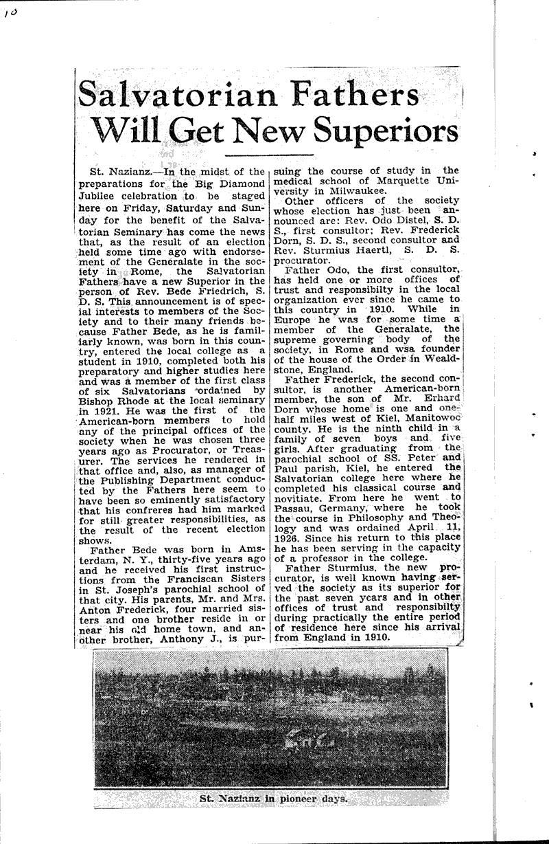 Source: Sheboygan Press Topics: Church History Date: 1929-10-10