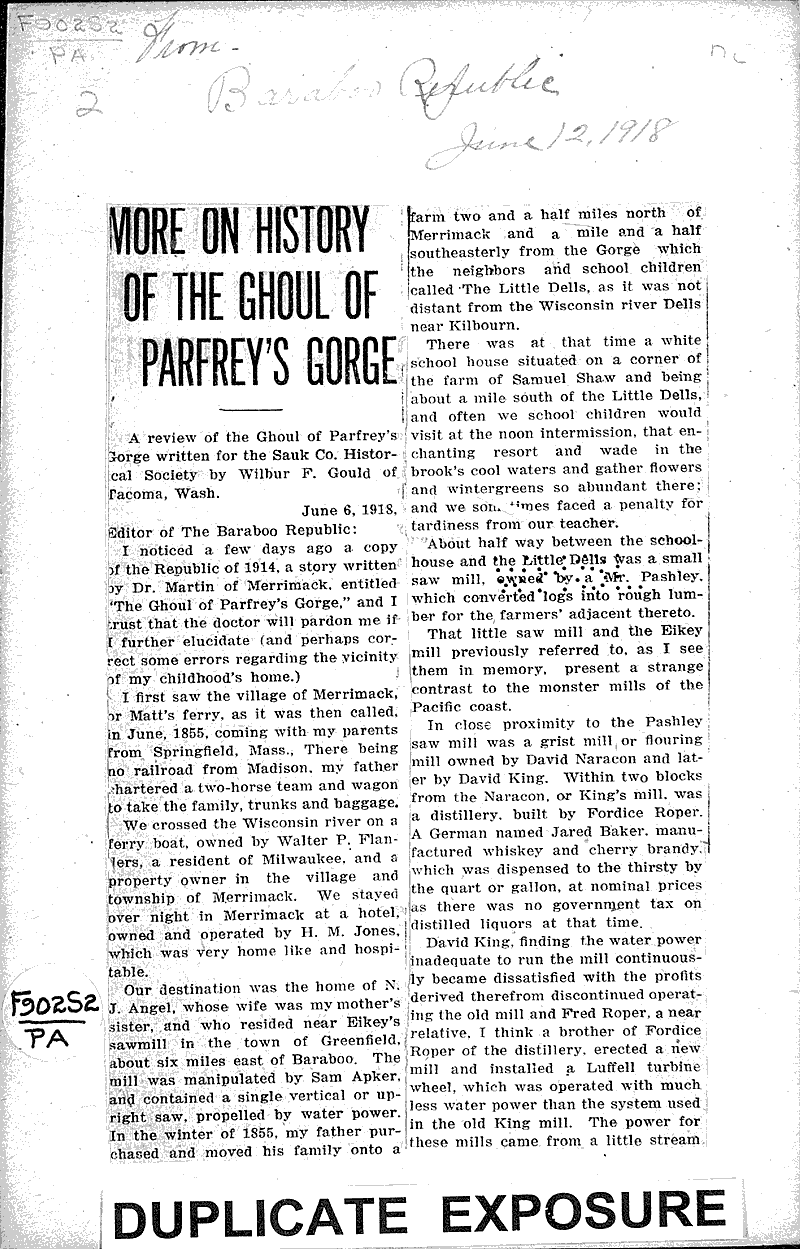  Source: Baraboo Republic Date: 1918-06-12