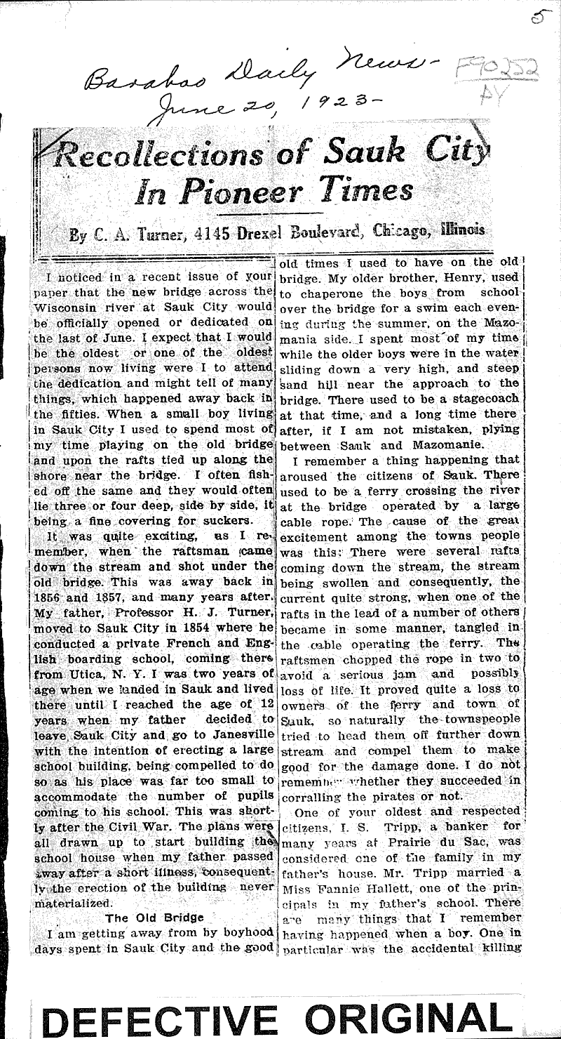  Source: Baraboo Daily News Date: 1923-06-20