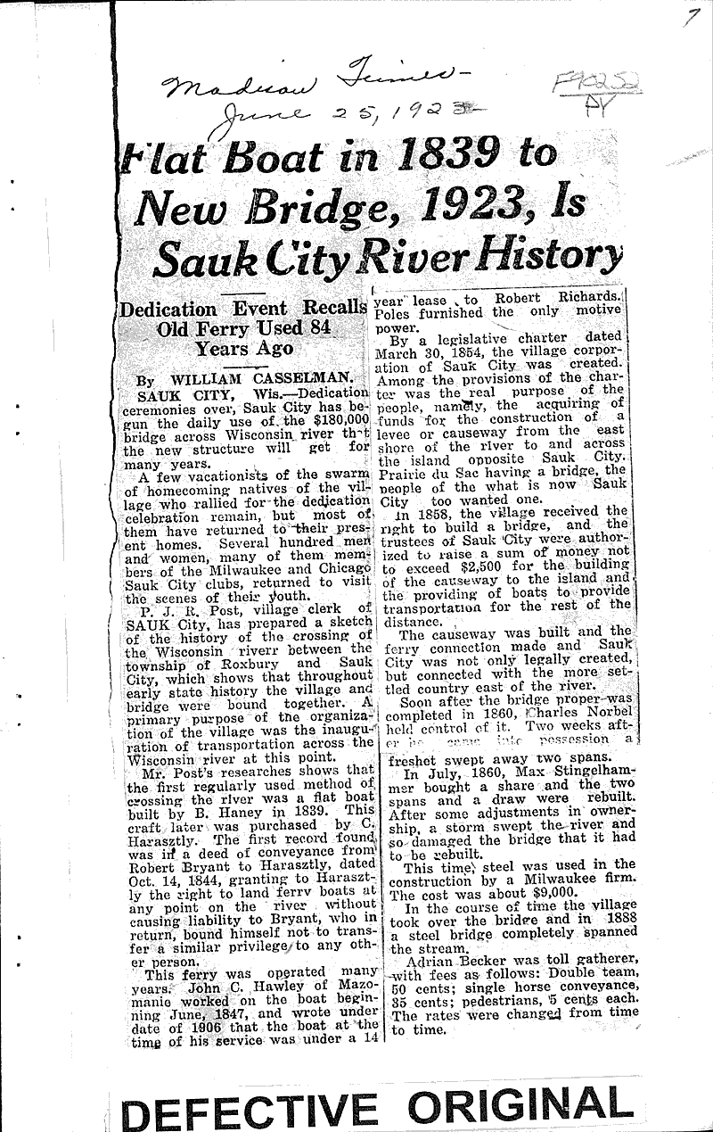  Source: Madison Times Topics: Transportation Date: 1923-06-25