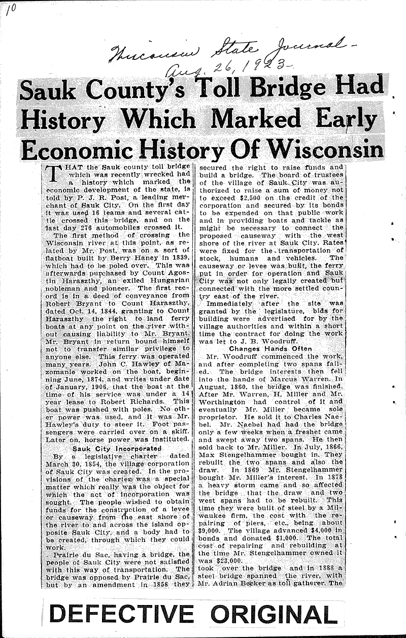  Source: Madison Times Topics: Transportation Date: 1923-06-25