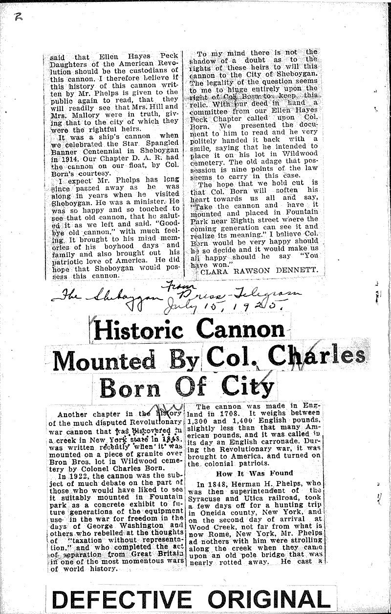  Source: Sheboygan Telegram Topics: Wars Date: 1922-12-07