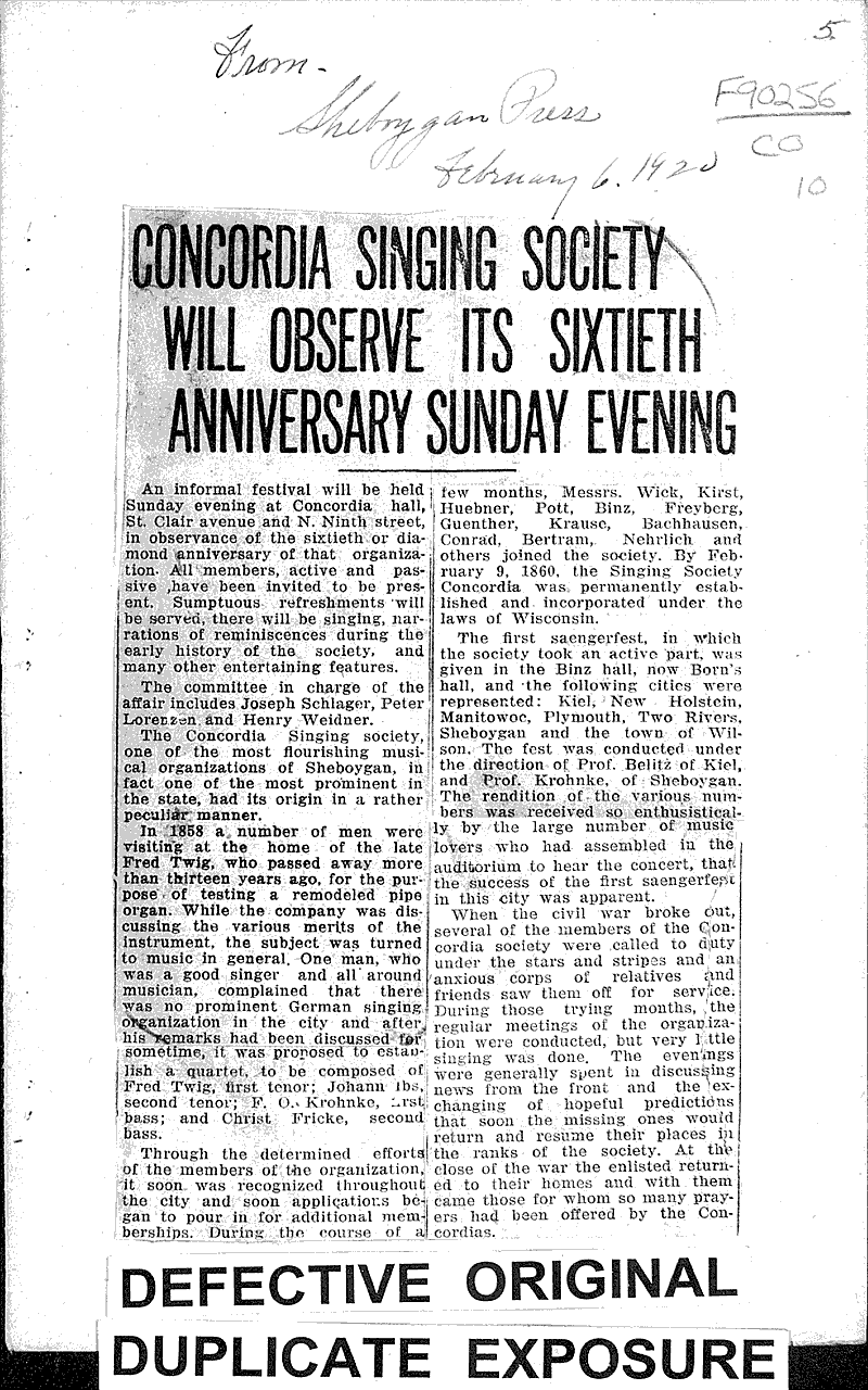  Source: Sheboygan Press Topics: Art and Music Date: 1919-02-10