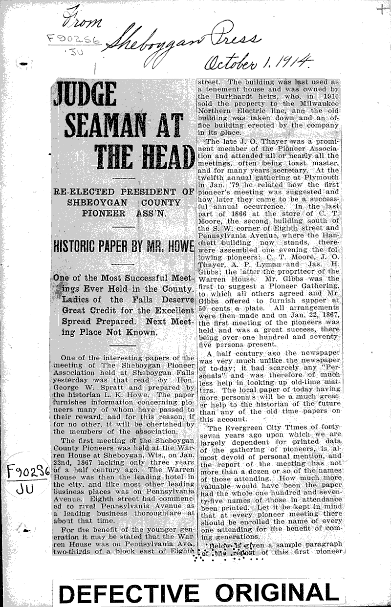  Source: Sheboygan Press Topics: Education Date: 1914-10-01