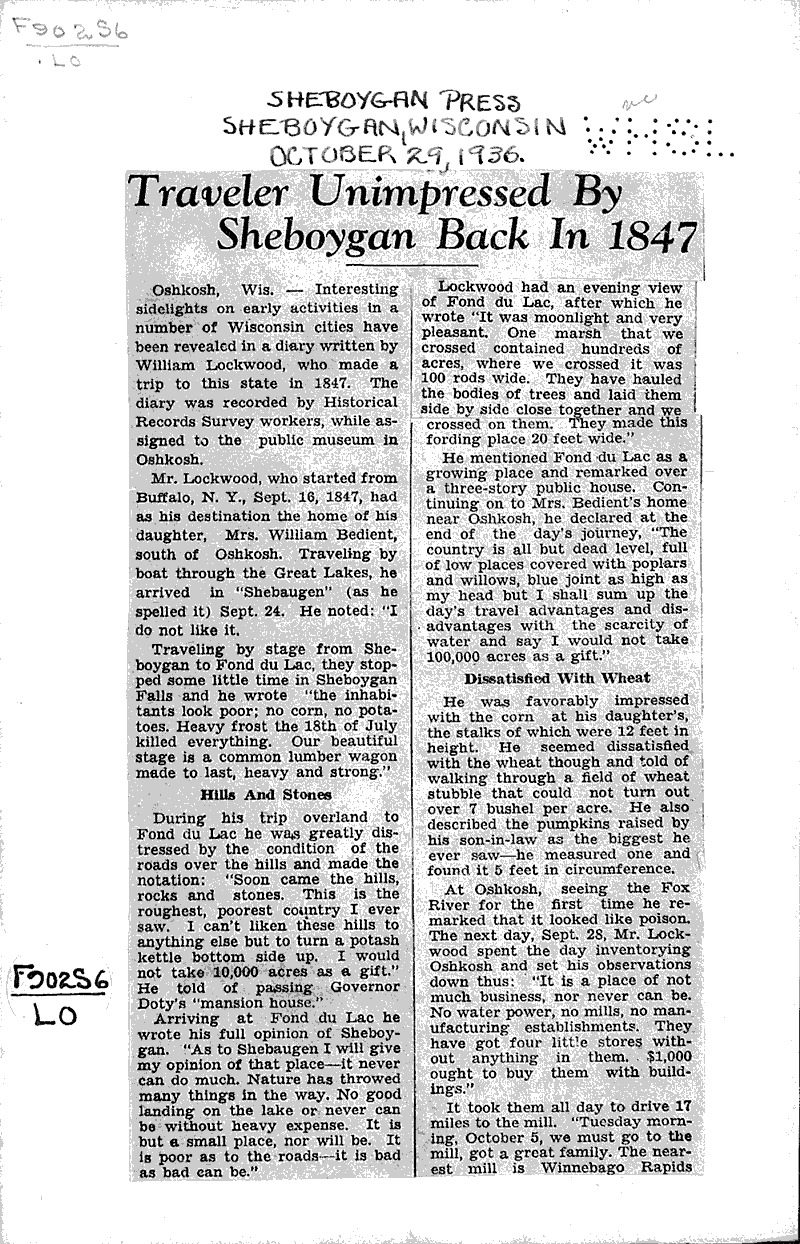  Source: Sheboygan Press Topics: Voyages and Travels Date: 1936-10-29