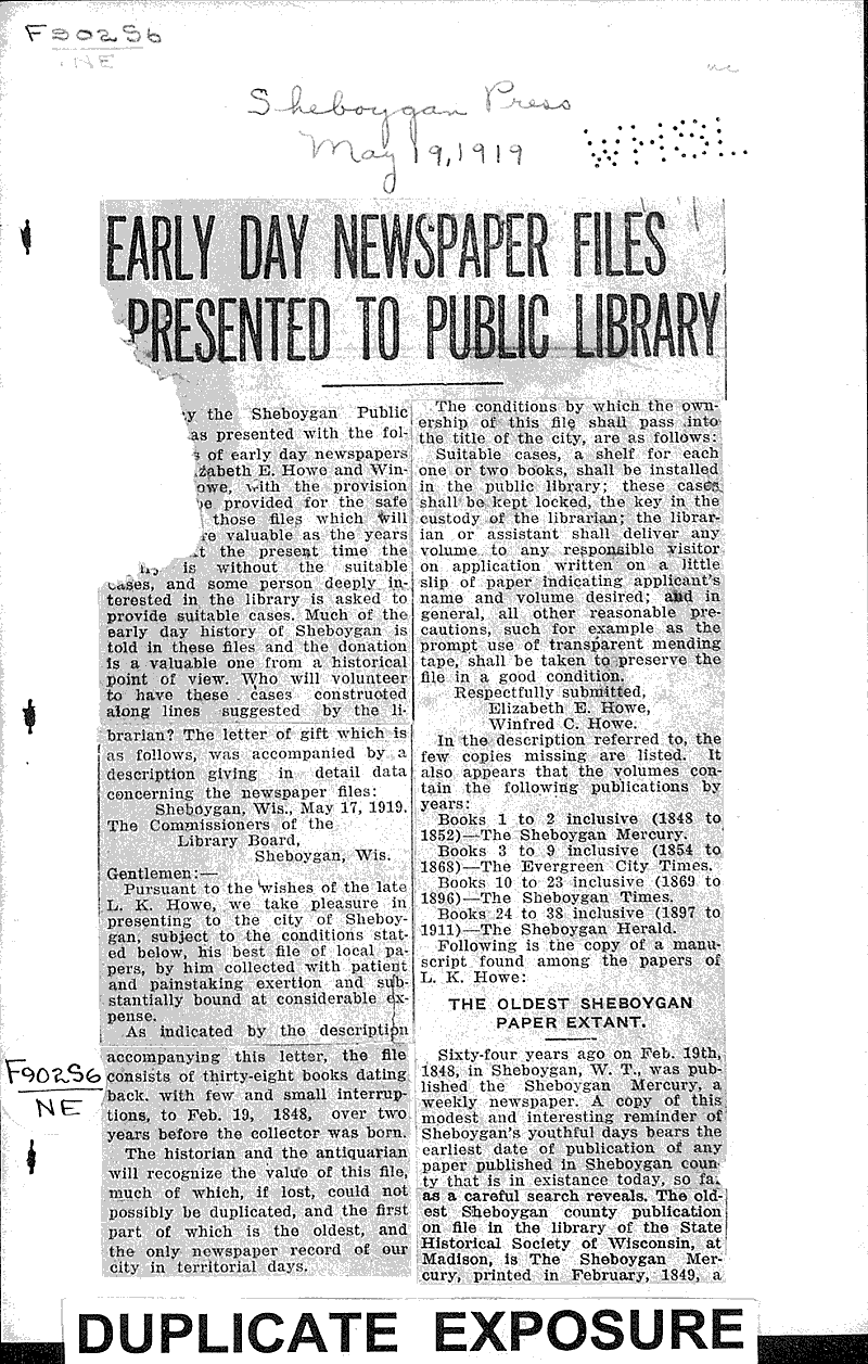  Source: Sheboygan Press Topics: Education Date: 1919-05-19