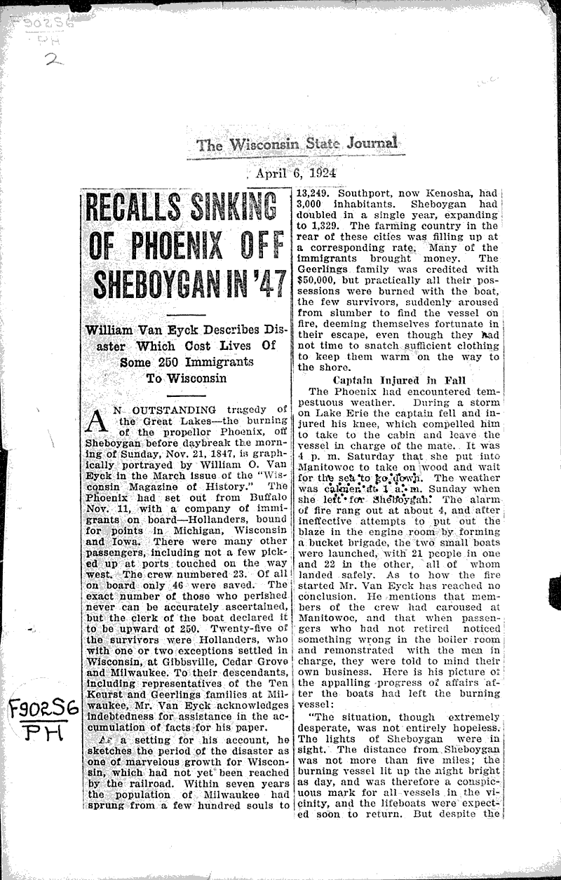  Source: Wisconsin State Journal Topics: Transportation Date: 1924-04-06
