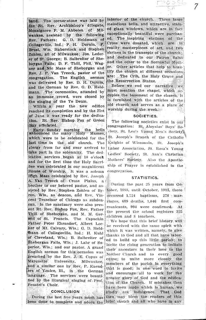  Source: Sheboygan Press Topics: Church History Date: 1913-10-11