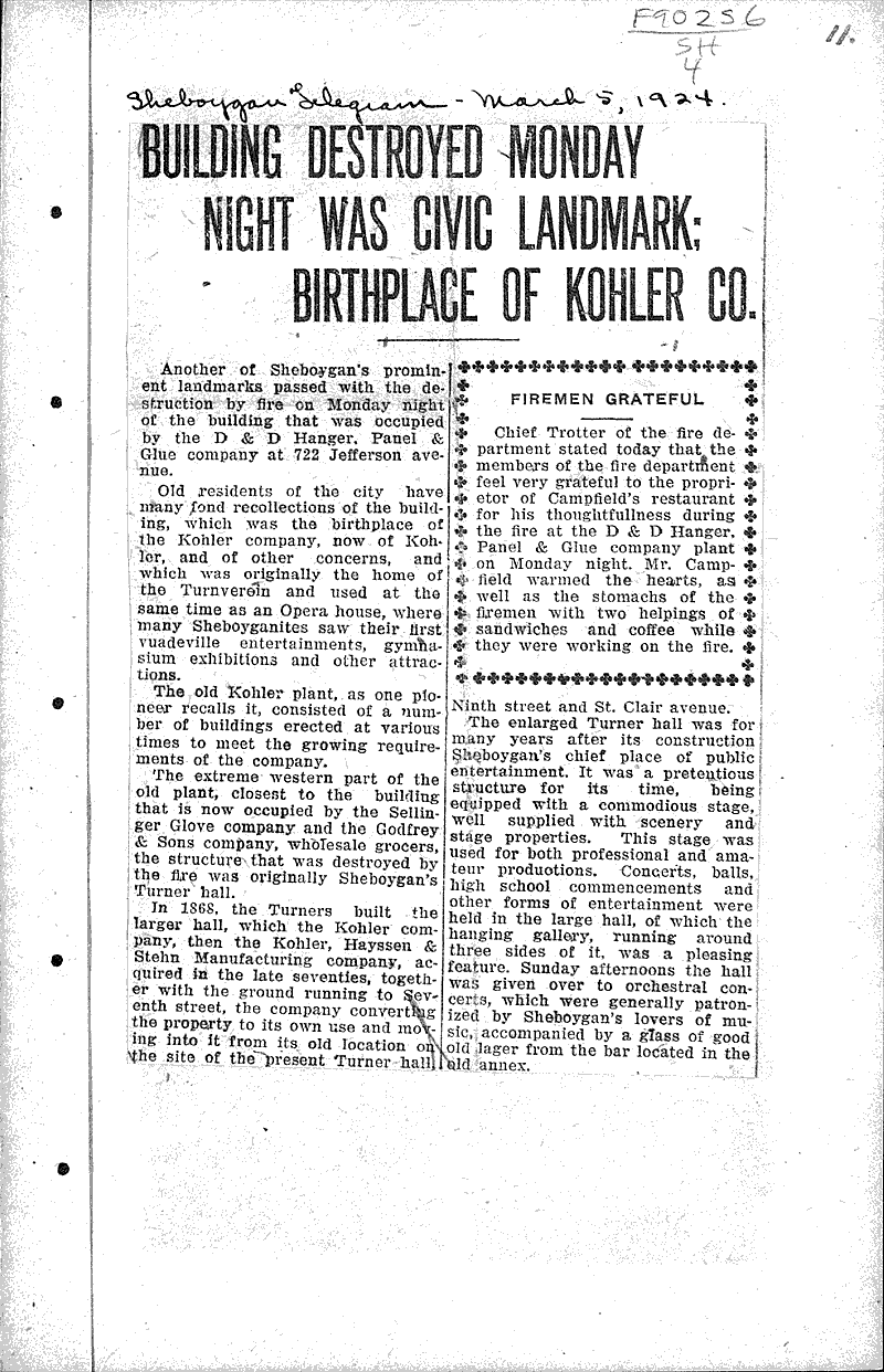  Source: Sheboygan Telegram Topics: Architecture Date: 1921-12-23