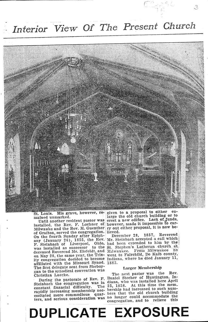  Source: Sheboygan Press Topics: Church History Date: 1928-05-26