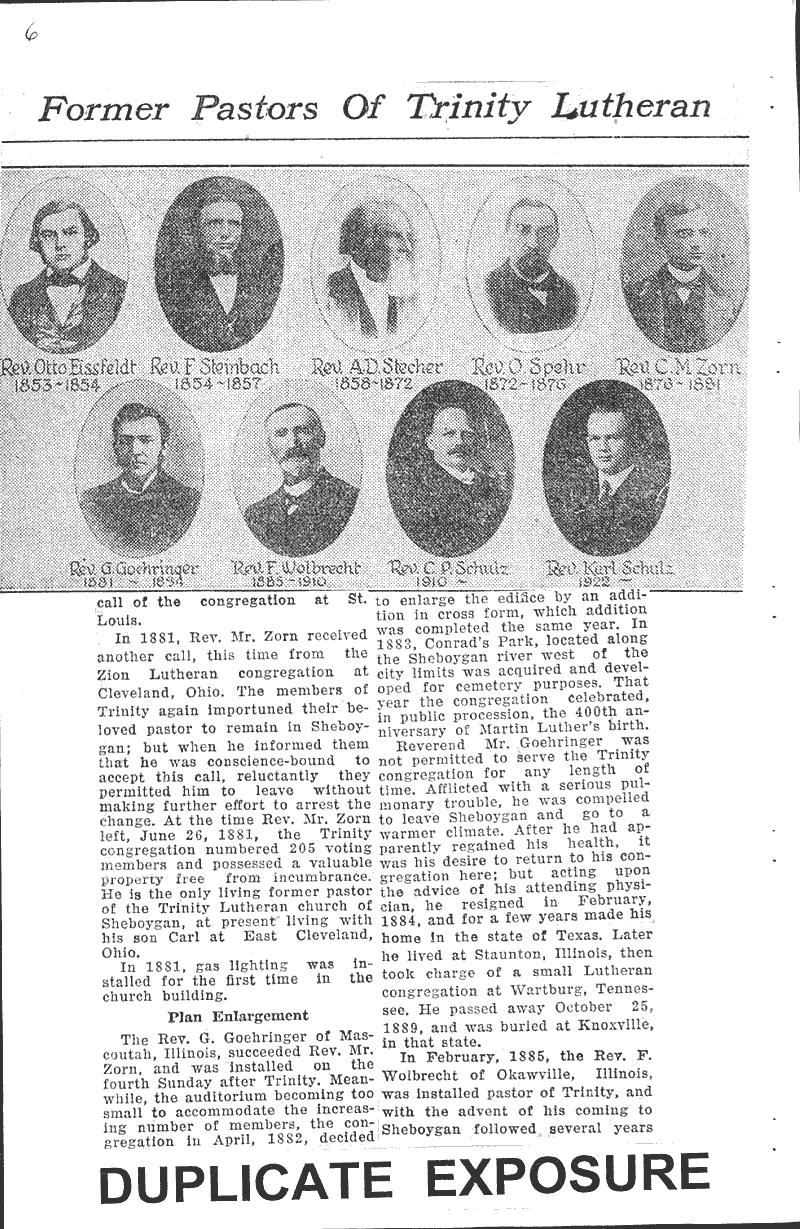  Source: Sheboygan Press Topics: Church History Date: 1928-05-26