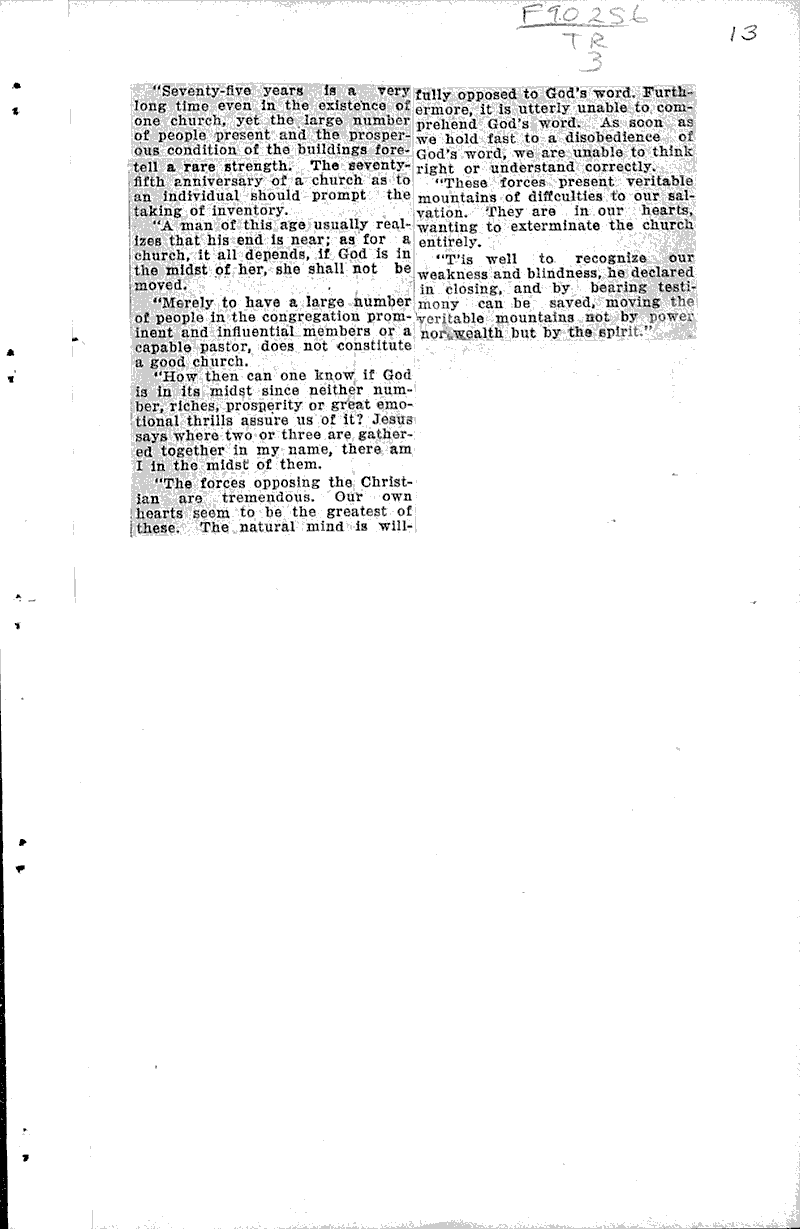  Source: Sheboygan Press Topics: Church History Date: 1928-05-26