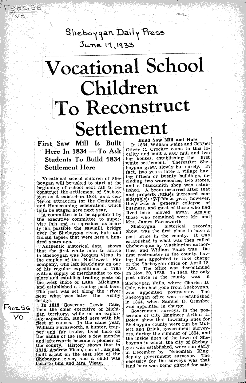  Source: Sheboygan Daily Press Topics: Education Date: 1933-06-17