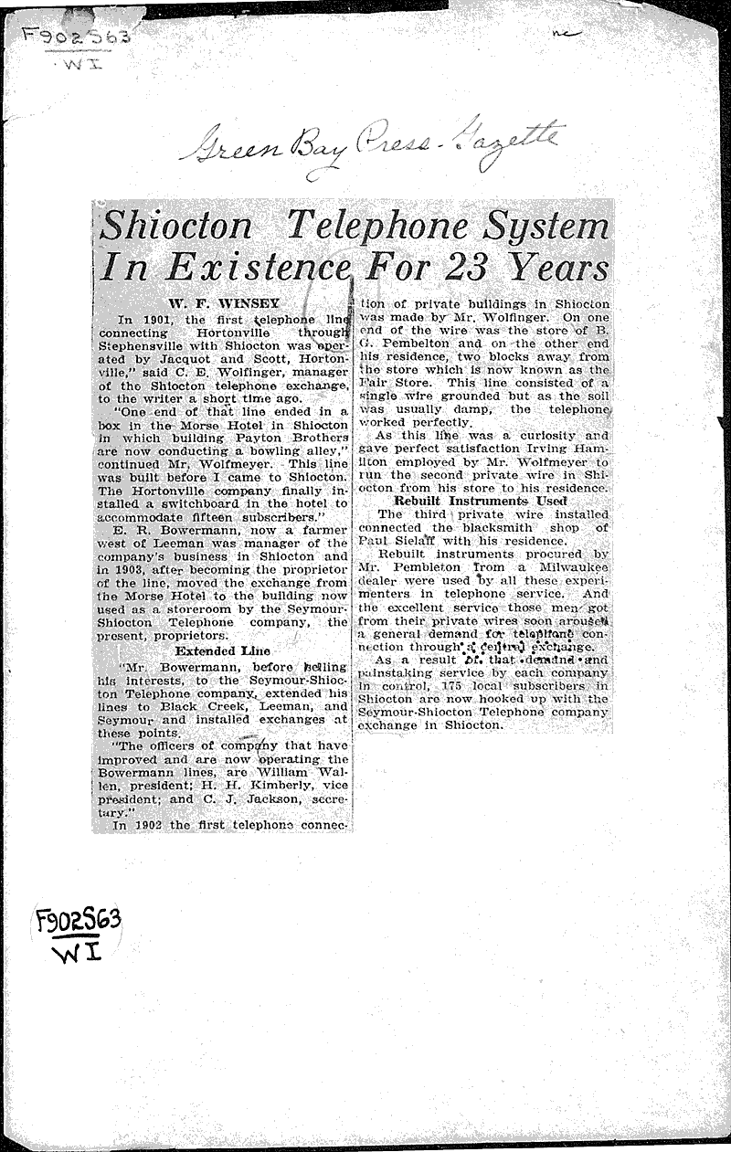  Source: Shiocton News Topics: Immigrants Date: 1913-02-14