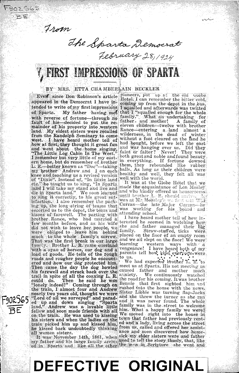  Source: Sparta Democrat Date: 1924-02-28
