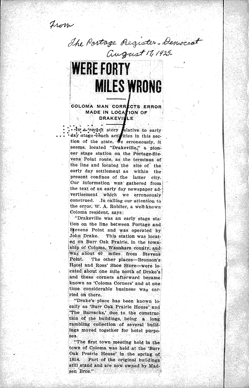  Source: Portage Register-Democrat Date: 1925-08-17