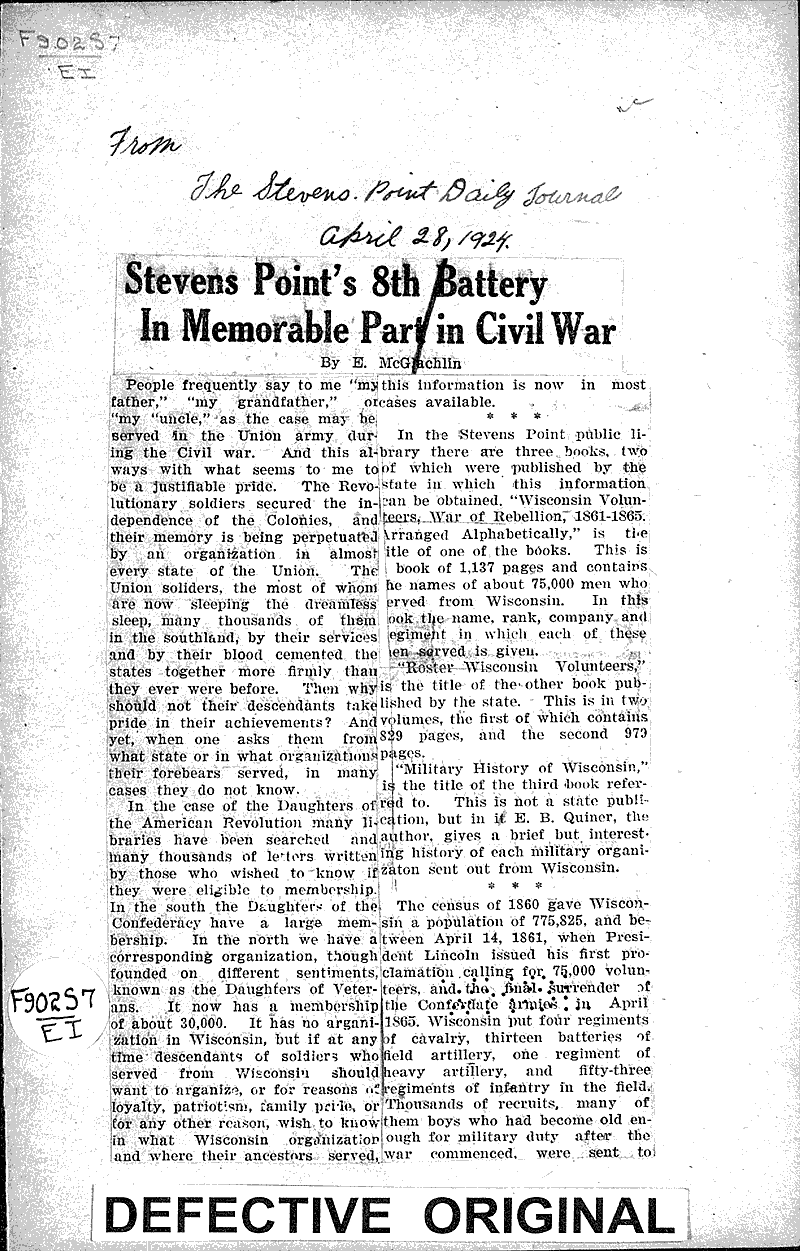  Source: Stevens Point Daily Journal Date: 1924-04-28