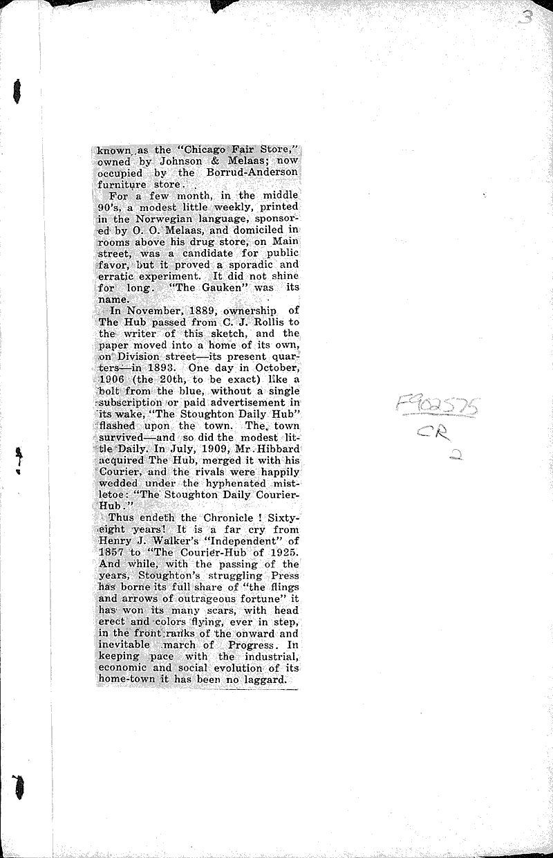  Source: Stoughton Courier-Hub Date: 1925-07-01