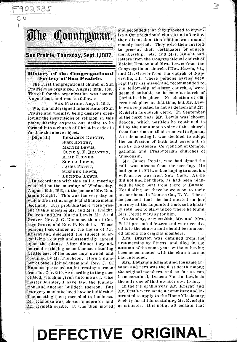  Topics: Church History Date: 1887-09-01