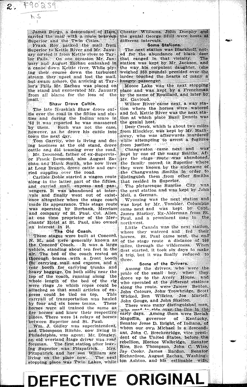 Old settler tells of earlyday travel Newspaper Article/Clipping