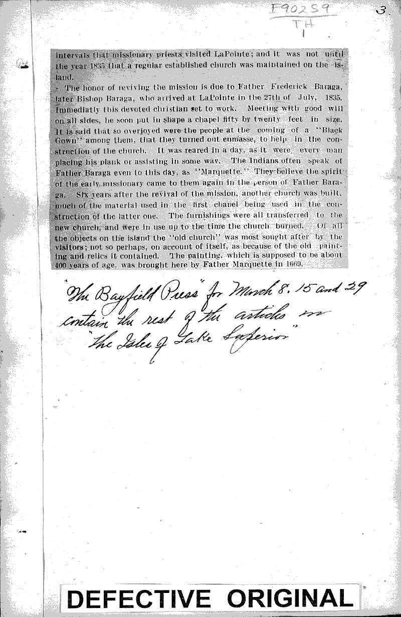  Source: Bayfield Press Date: 1907-03-22
