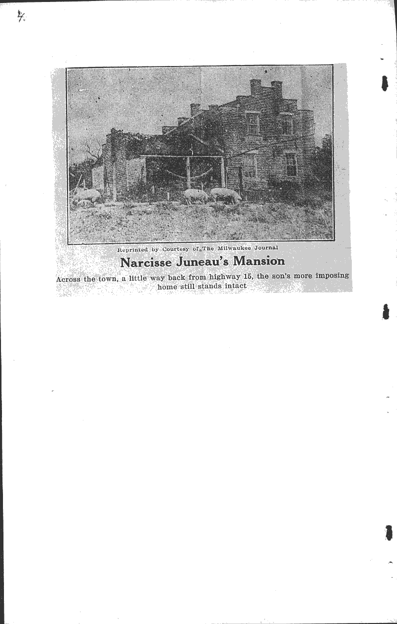 Juneau names vil. of Theresa Newspaper Article/Clipping Wisconsin