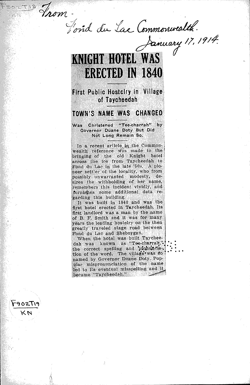  Source: Fond du Lac Commonwealth Topics: Architecture Date: 1914-01-17