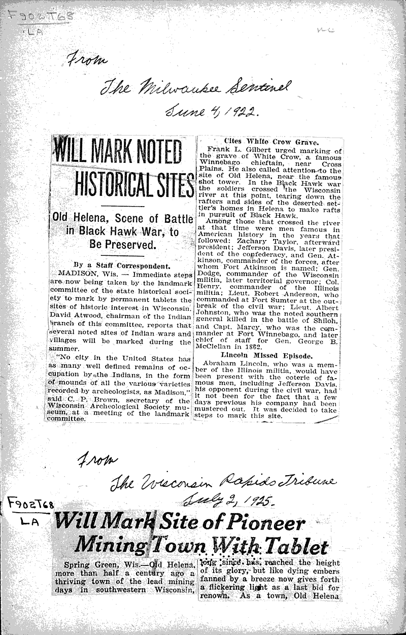  Source: Wisconsin Rapids Tribune Date: 1925-07-02