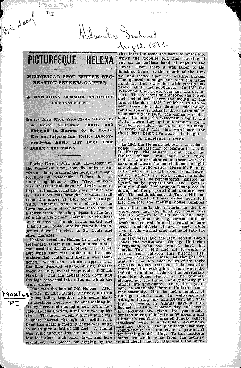  Source: Milwaukee Sentinel Date: 1894-08-12