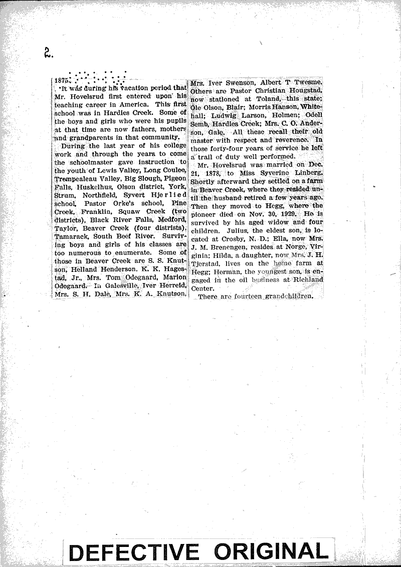  Source: Galesville Republican Topics: Education Date: 1929-12-20