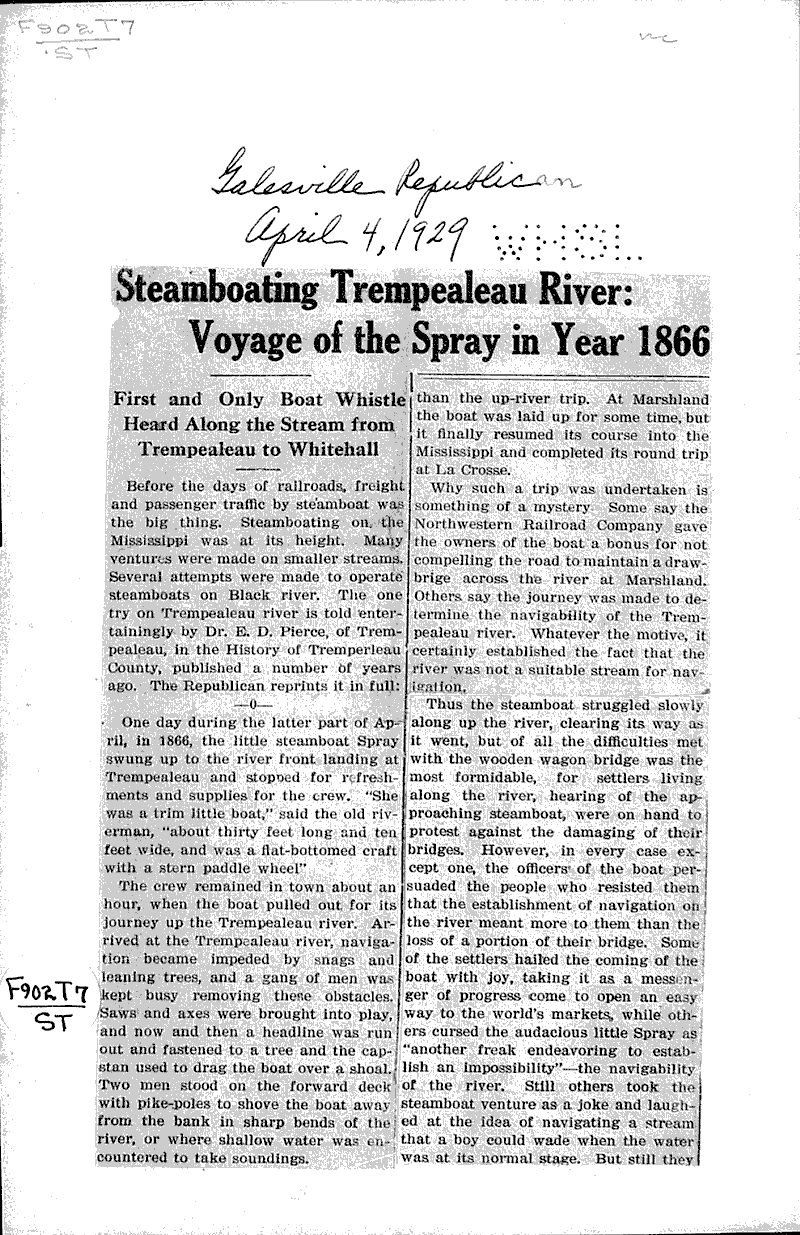  Source: Galesville Republican Topics: Industry Date: 1929-04-04