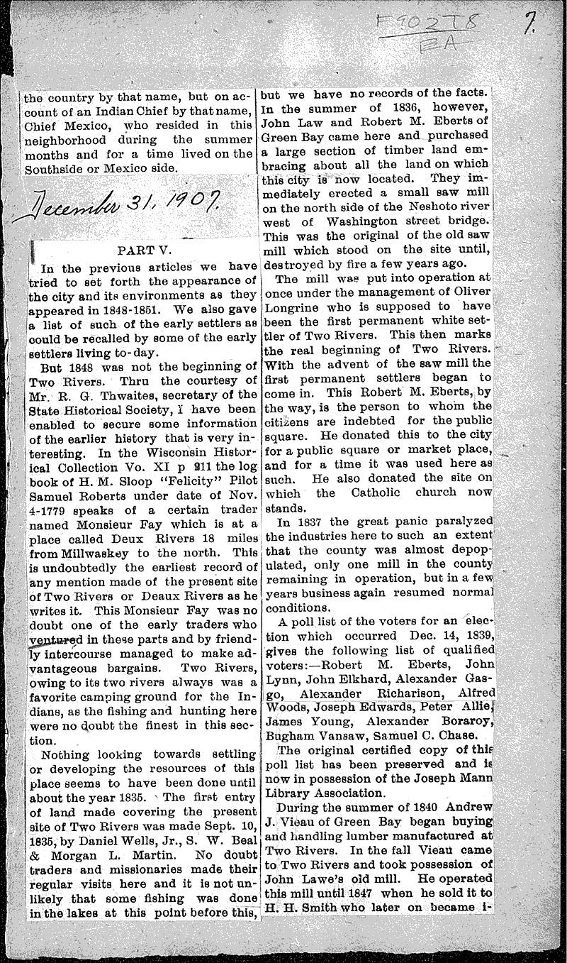  Source: Manitowoc News Topics: Transportation Date: 1907-11-30