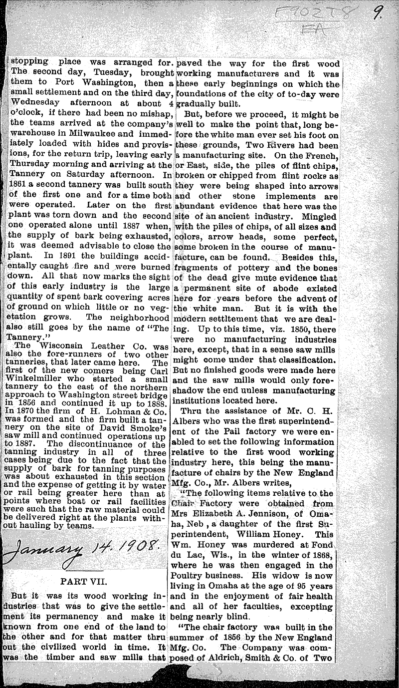  Source: Manitowoc News Topics: Transportation Date: 1907-11-30