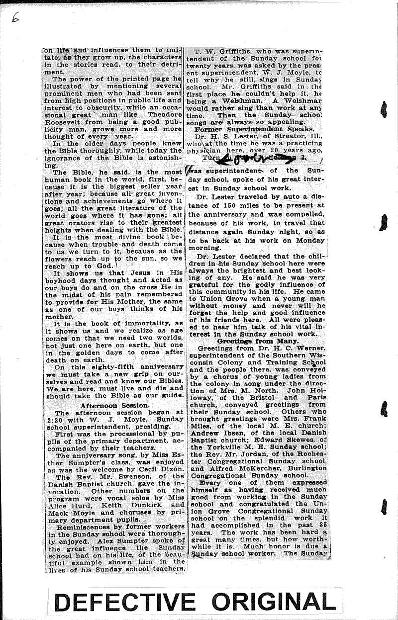  Source: Racine Journal Topics: Church History Date: 1923-06-12