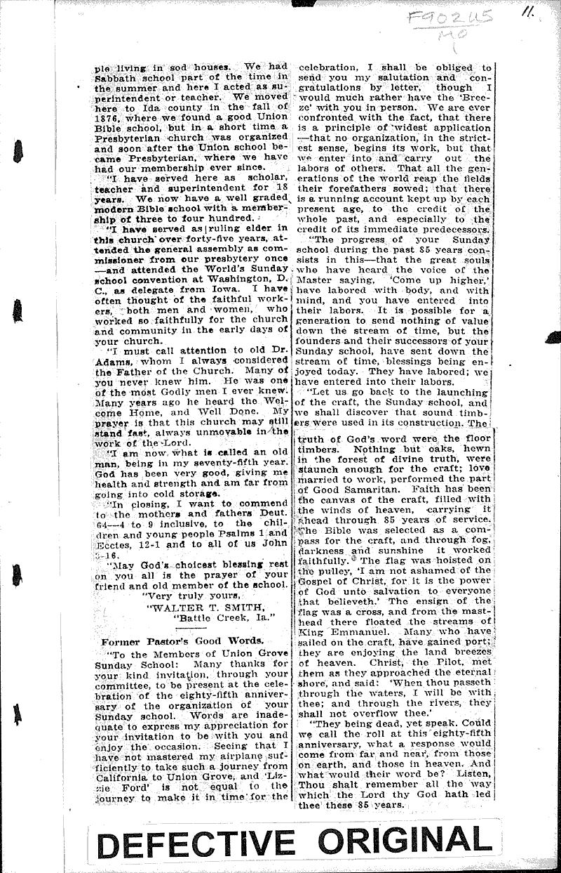  Source: Racine Journal Topics: Church History Date: 1923-06-12