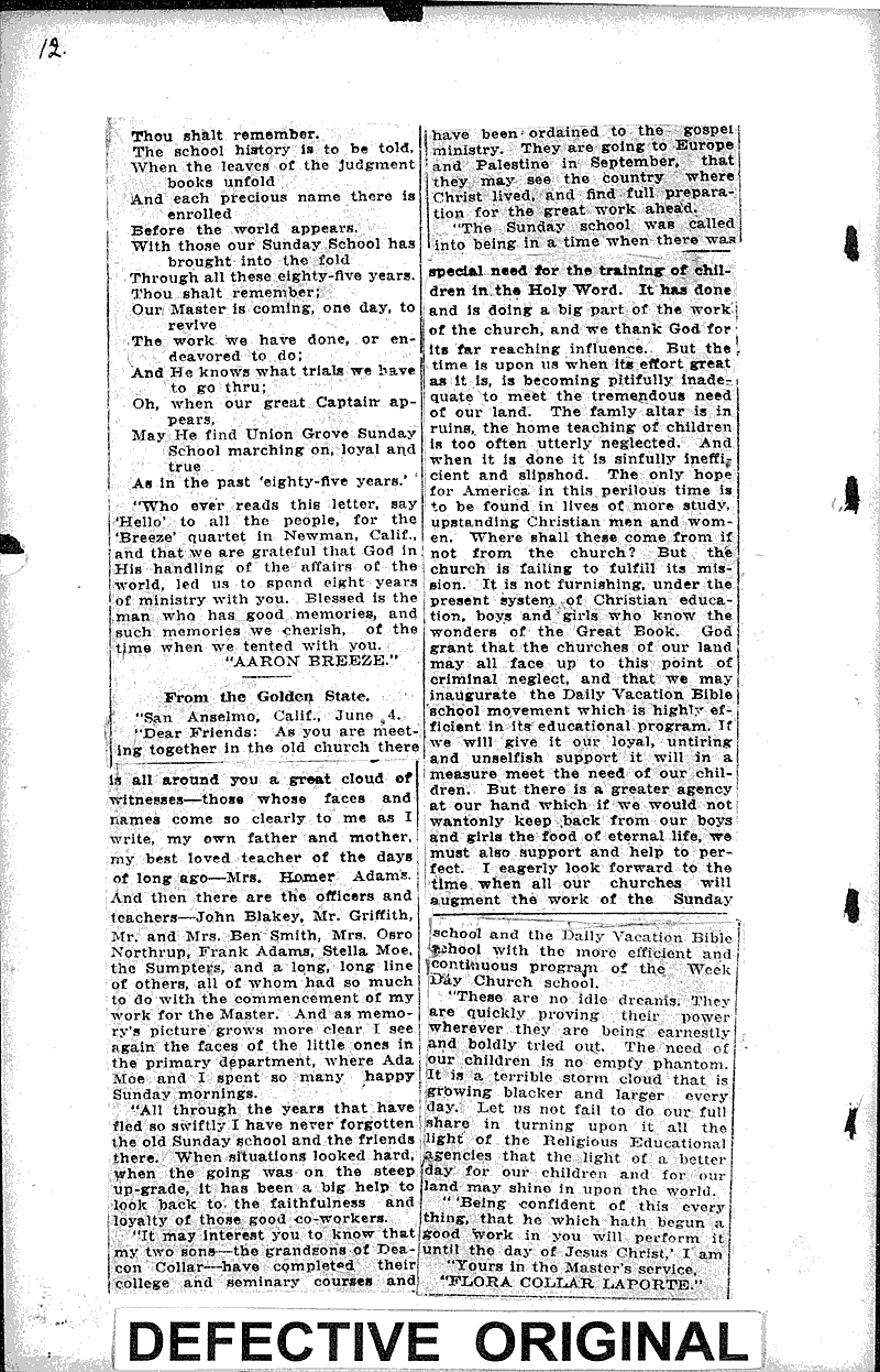  Source: Racine Journal Topics: Church History Date: 1923-06-12