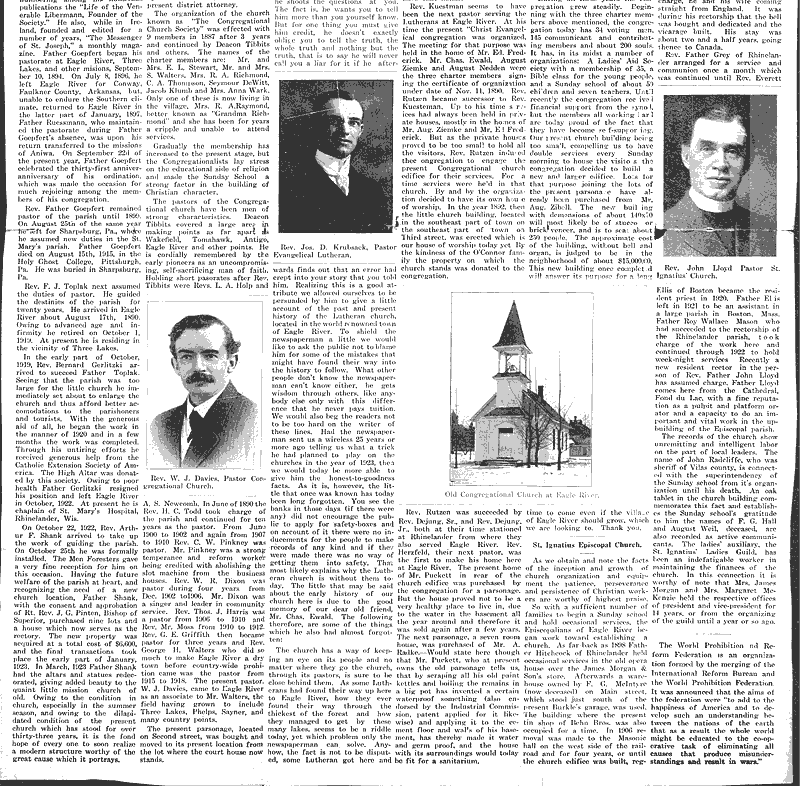  Source: Vilas County News Topics: Church History Date: 1923-05-23