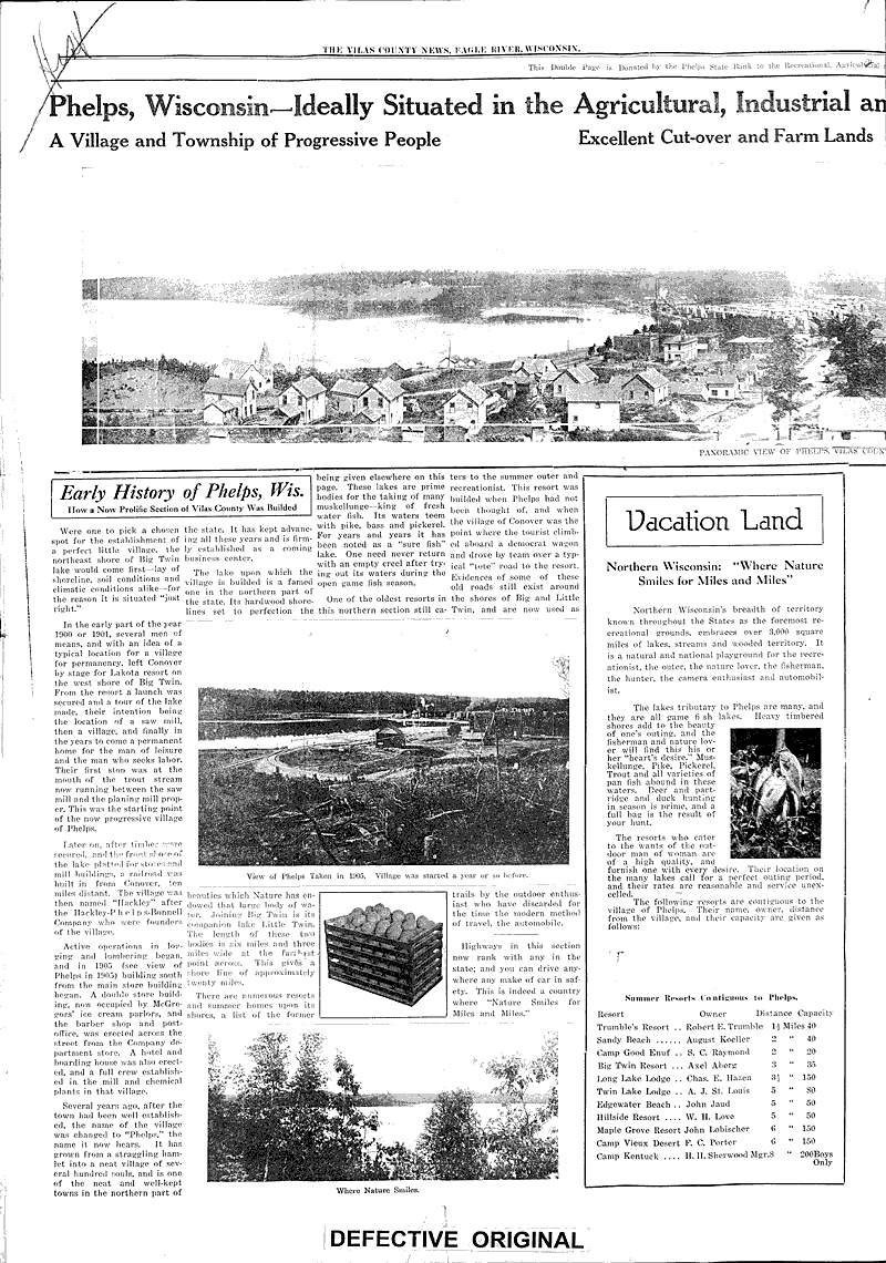  Source: Vilas County News Topics: Church History Date: 1923-05-23