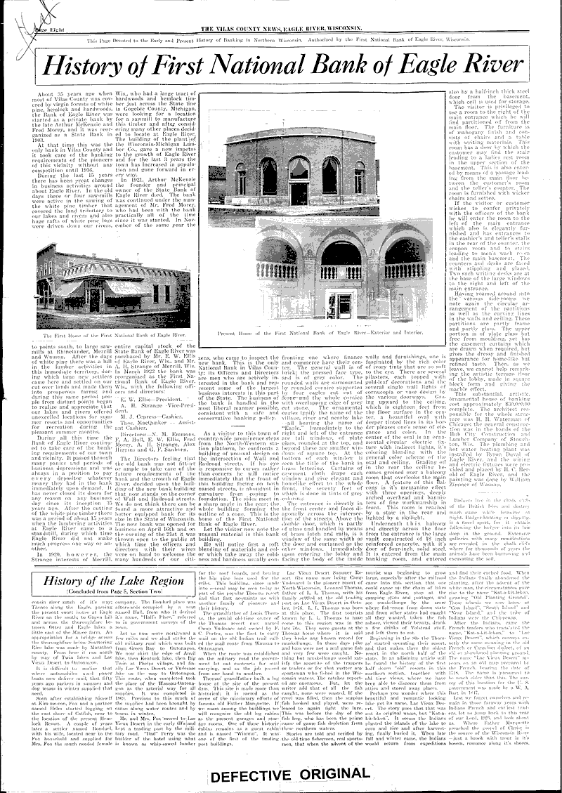  Source: Vilas County News Topics: Church History Date: 1923-05-23