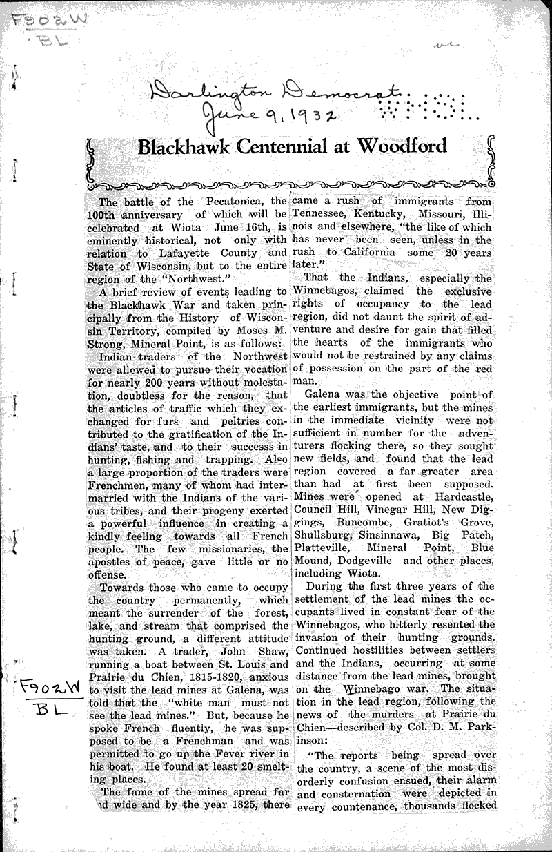  Source: Darlington Democrat Topics: Indians and Native Peoples Date: 1932-06-09