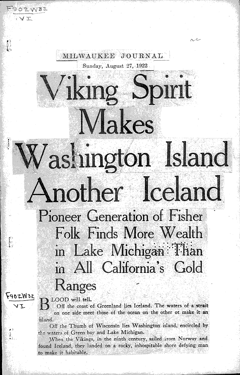 Source: Milwaukee Journal Topics: Immigrants Date: 1922-08-27