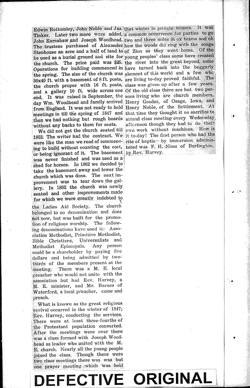  Source: Waterford Post Topics: Church History Date: 1912-08-01