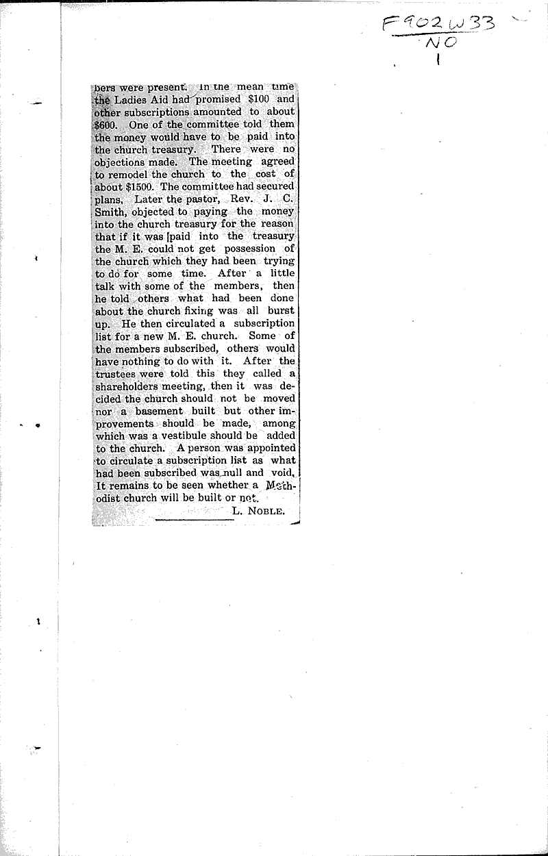  Source: Waterford Post Topics: Church History Date: 1912-08-01
